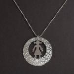 Its A Girl Sterling Silver Pendant And Girl Charm,..