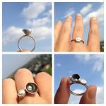 Little Pod Sterling Silver Oxidized Thin Ring And..